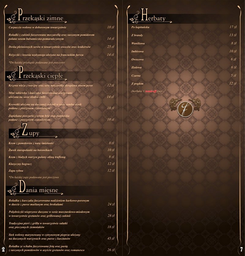 Projektowanie kart menu. Gdynia - Trójmiasto.