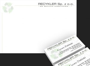 Projekt wizytówki "Recycler". Projektowanie wizytówek "BVC". Gdynia - Trójmiasto - Pomorskie.