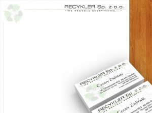 Projekt wizytówki "Recycler". Projektowanie wizytówek "BVC". Gdynia - Trójmiasto - Pomorskie.