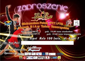 Projekt zaproszenia szkoły tańca "Latino Cafe". Projekt "Biba visual communication". Gdynia - Trójmiasto - Pomorskie.