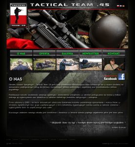 Projekt strony internetowej www firmy Tactical team 45.