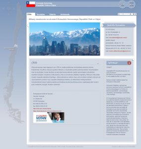 Projekt strony internetowej Konsulatu Honorowego Republiki Chile w Gdyni.