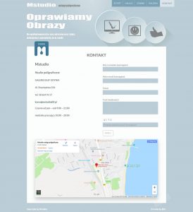 Projekt strony internetowej www firmy M-studio.